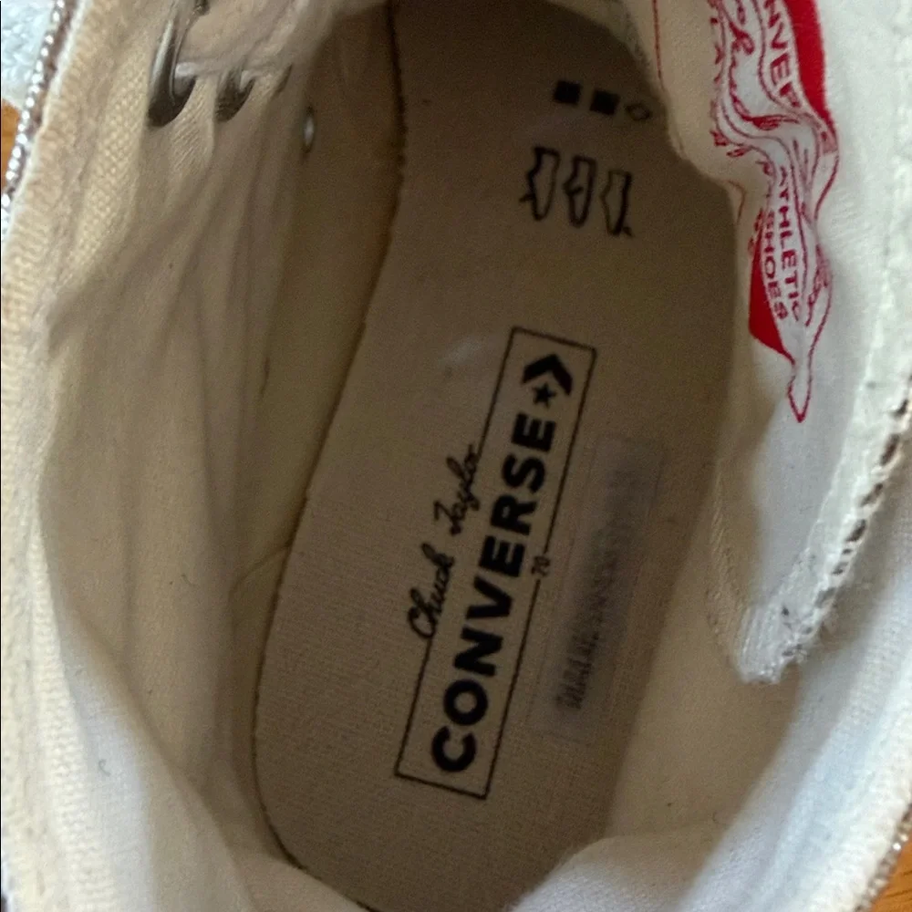 Converse Metallic Gold High Top Sneakers - Women's US 6.5 - Picture 9 of 11